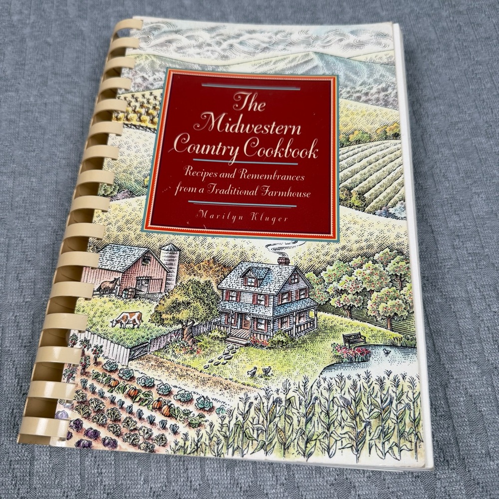 The Midwestern Country Cookbook by Marilyn Kluger - Red and Cream Cover